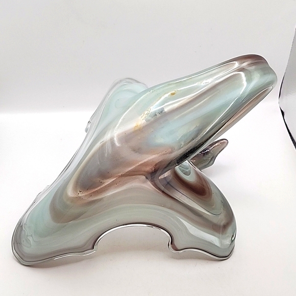 Vintage Sooner Glass Hand Blown Art Glass Swan Centerpiece/Bowl Purple - Picture 13 of 16